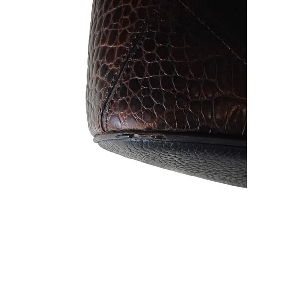 Brighton Classic Brown Croc and Black shoulder bag - Picture 4 of 14